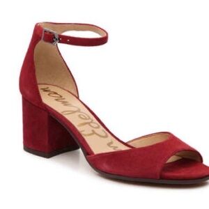 Sam Edelman Red Suede Block Heels